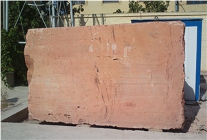 Red Travertine Block Of Iran