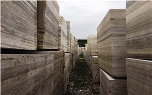Silver Titanium Travertine Block Of Iran