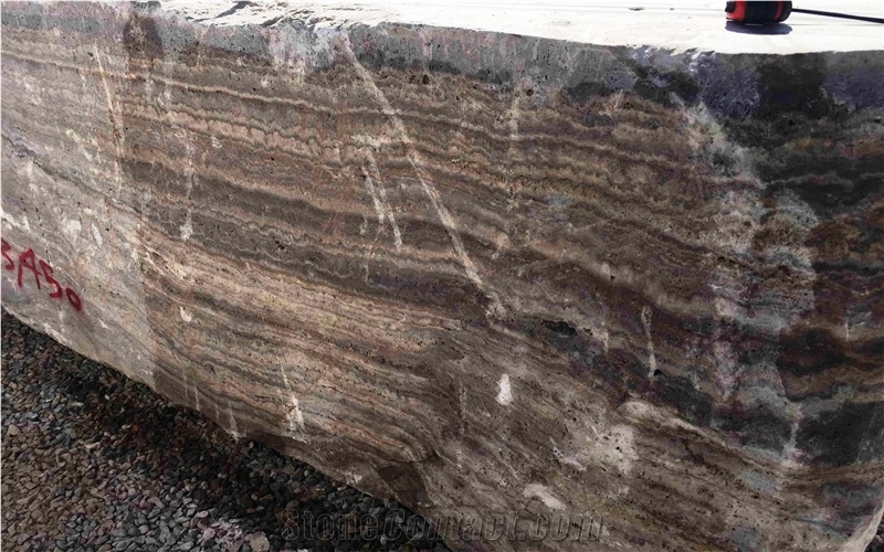Silver Titanium Travertine Block Of Iran