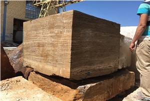 Silver Titanium Travertine Block Of Iran