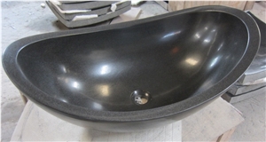 China Black Hainan Basalt Wash Basin Sink