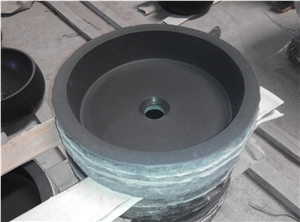 China Black Hainan Basalt Wash Basin Sink