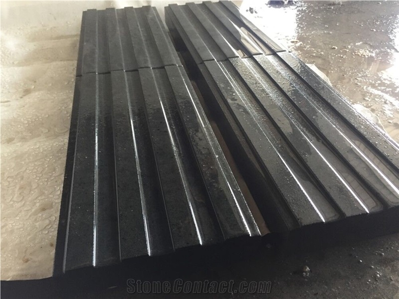 China Black Zhangpu Basalt Street Gutter Grooved Drainage Tile Paver