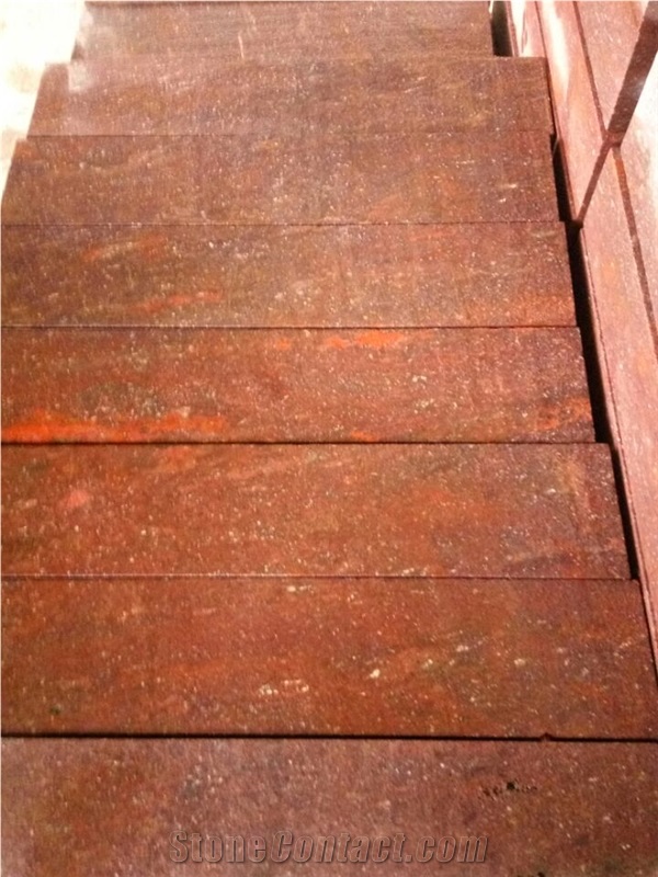 G666 China Red Porphyry Fushou Red Flamed Paver Tile