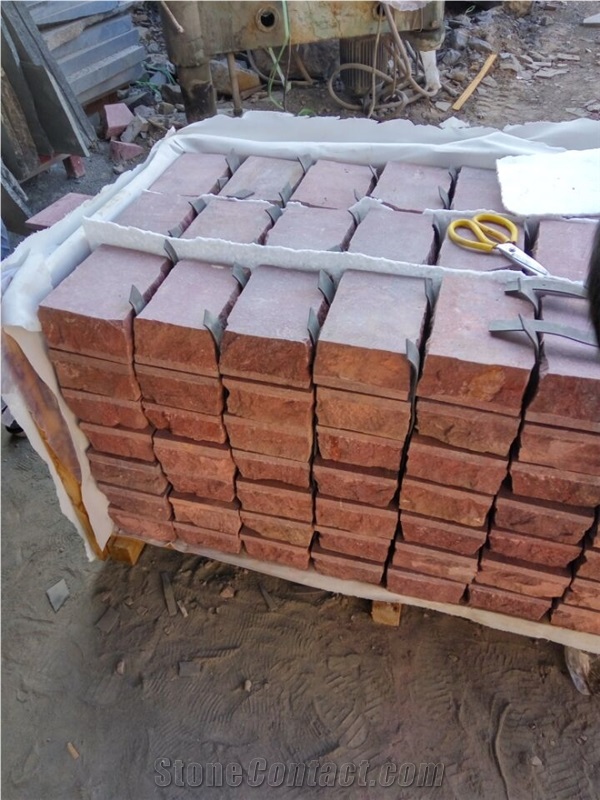G666 Red Porphyry Shouning Red Cube Stone