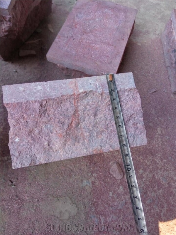 G666 Red Porphyry Shouning Red Cube Stone