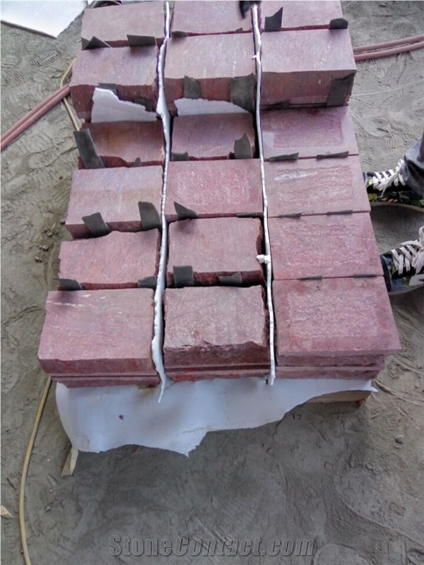 G666 Red Porphyry Shouning Red Cube Stone