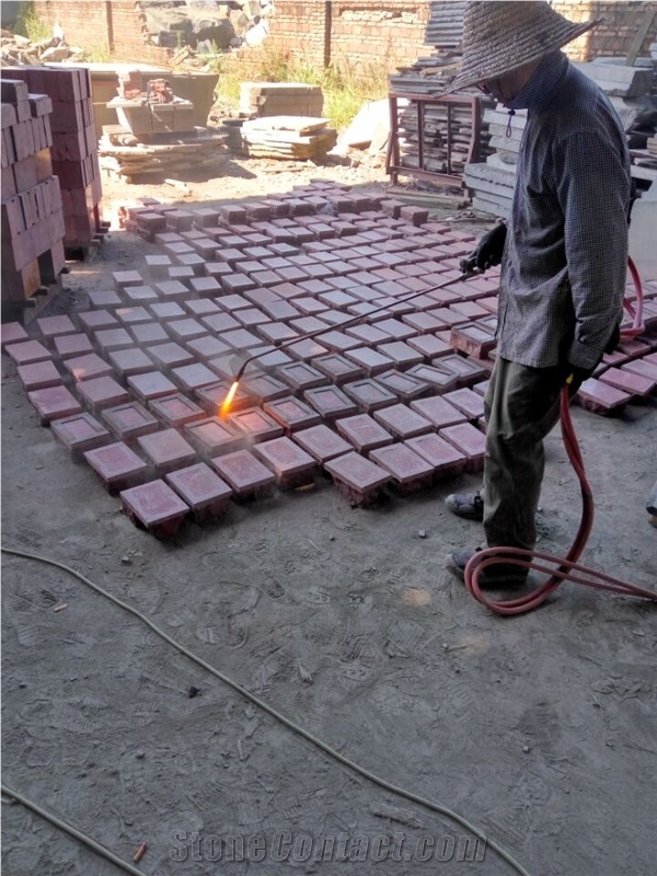 G666 Red Porphyry Shouning Red Cube Stone