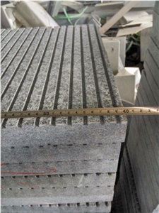 G684 China Black Basalt Pearl Black Fuding Black Basalt Flamed Grooved Drainage Tile Paver