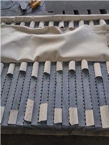 G684 China Black Basalt Pearl Black Fuding Black Basalt Flamed Grooved Drainage Tile Paver