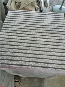 G684 China Black Basalt Pearl Black Fuding Black Basalt Flamed Grooved Drainage Tile Paver