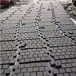 G684 China Black Fuding Black Pearl Basalt Flamed Mesh-Mounted Paver Glued Mesh Paver G684 China Black Fuding Black Pearl Basalt Flamed Mesh-Mounted Paver Glued Mesh Paver