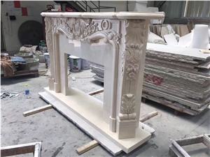 Light Grey Marble Fireplace