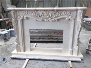 Light Grey Marble Fireplace