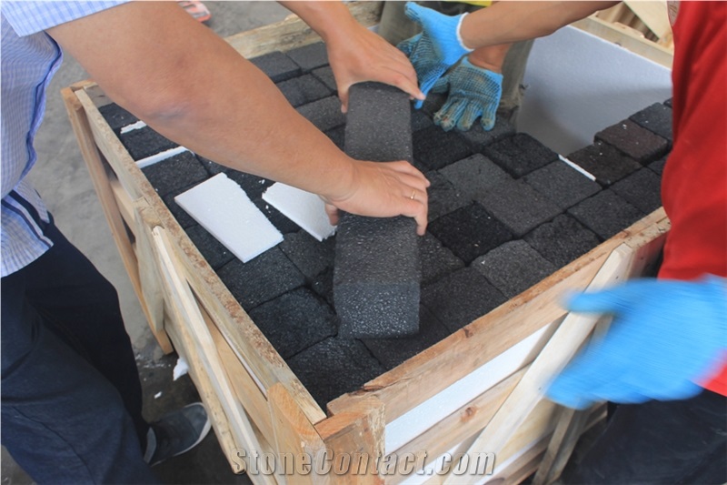 Palisade Black Lavastone - Indonesia Black Volcanic Lava Stone Palisade