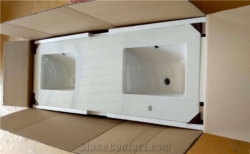 Artificial White Carrara Marble Look Quartz Stone Slab & Tiles for Kitchen Counter Tops, Bathroom Vanity Tops