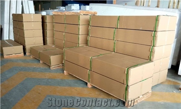 Artificial White Quartz Stone Slab Tiles for Kitchen Counter Tops, Bathroom Vanity Tops