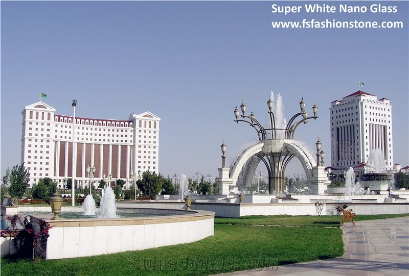 Super White Nano Glass Stone Tiles, Exterior Building Cladding Wall Panel, Artificial Marble Solid Surface Engineered Stone Tiles,Slab