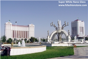 Super White Nano Glass Stone Tiles, Exterior Building Cladding Wall Panel, Artificial Marble Solid Surface Engineered Stone Tiles,Slab