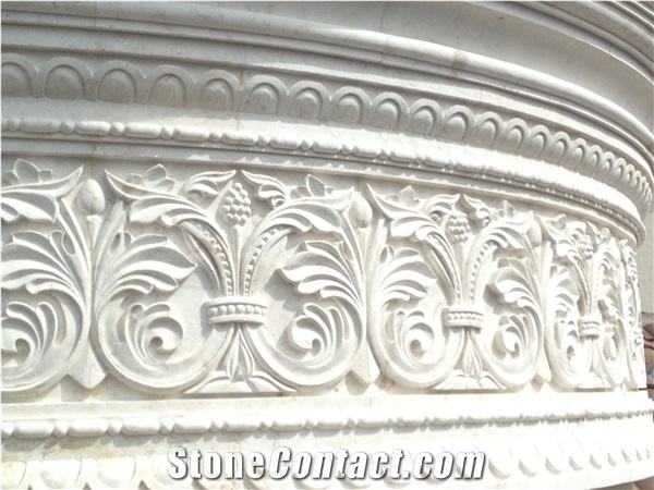 Jerusalem Ramon White Limestone Architectural Elements High Relief