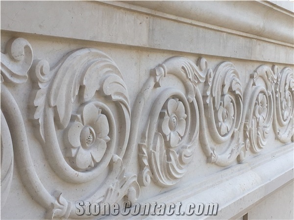 Jerusalem Ramon White Limestone Architectural Elements High Relief