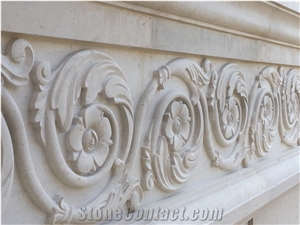 Jerusalem Ramon White Limestone Architectural Elements High Relief