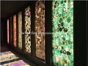Best Price Luxury Agate Stone Slab/ Semiprecious Stone Gemstone Stone/ Transperant Countertop Intertior Wall Cladding High Polished Slabs & Tiles