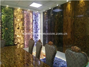 Black Agate Semiprecious Stone Slabs/ Black Agate Semi Precious Slabs/ Black Agate Gemstone Slabs/ Colorful Agate Big Slabs and Tiles