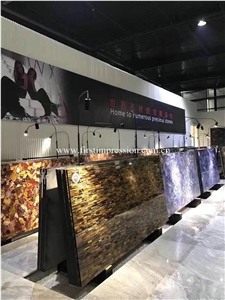 Black Semiprecious Stone Tiles/Table Decoration Slabs/Blue Agate Precious Stone/Gemstone Slabs Tiles