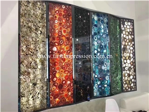 Chinese Grey Agate Semi Precious Stone Slabs/ Colorful Agate Semiprecious Tiles/ Colorful Agate Gemstone Slabs