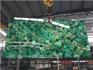 Green Agate Slab/Semi Precious Tiles/Green Agate Slab &Tiles /Green Semi Precious Stone Panels /Semiprecious Stone Slabs /Green Agate Wall Tiles