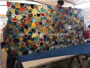 Lilac Agate Semi Precious Stone Slabs/ Colorful Agate Semiprecious Tiles/ Purple Agate Gemstone Slabs
