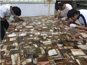 New Polished Fossil Wood Slabs/ Agate Semi Precious Stone Slabs/ Colorful Agate Semiprecious Tiles/ Colorful Agate Gemstone Slabs