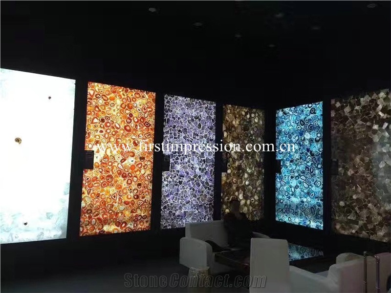 New Polished Fossil Wood Slabs/ Agate Semi Precious Stone Slabs/ Colorful Agate Semiprecious Tiles/ Colorful Agate Gemstone Slabs