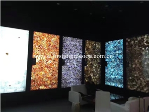 New Polished Fossil Wood Slabs/ Agate Semi Precious Stone Slabs/ Colorful Agate Semiprecious Tiles/ Colorful Agate Gemstone Slabs