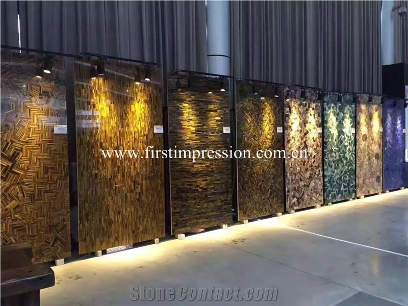 Tiger Eyes/ Cheap Semiprecious Stone Tiles/Table Decoration Slabs/Blue Agate Precious Stone/Gemstone Slabs Tiles