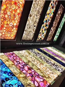 Tiger Eyes/ Cheap Semiprecious Stone Tiles/Table Decoration Slabs/Blue Agate Precious Stone/Gemstone Slabs Tiles