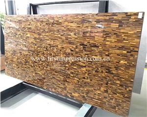 Yellow Tiger Eyes Slab/ Precious Stone Semi Precious Stone Panels/ Building Material Floor & Wall Countertop/ Decoration Project Munafactory Factory