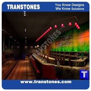 Fantasy Onice Onyx Natural Stone Commercial Countertop For Hotel Restaurant,Wooden Brown Onyx Custom Bar Top
