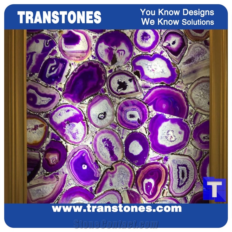 Natural Agate Backlit Semi Precious Stone Slabs