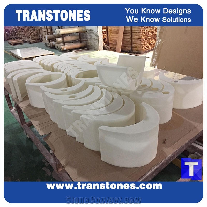 White Artificial Marble Resin Backlit Lighting Panel, Translucent Glass Stones Interior Lamps