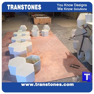 White Artificial Marble Resin Backlit Lighting Panel, Translucent Glass Stones Interior Lamps