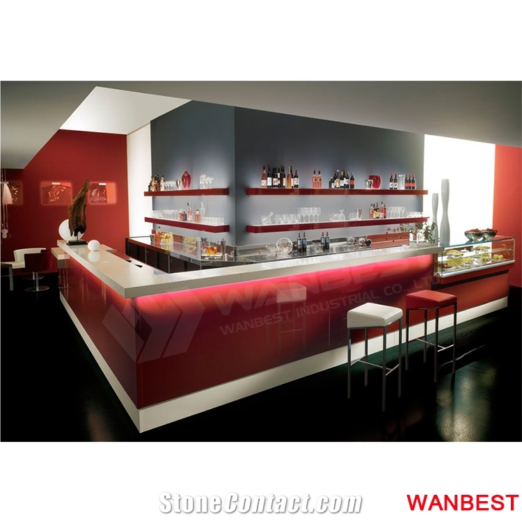 Artificial Stone Outdoor Event Led Lighting Restaurant Coffee Snack Pub Bar Counter