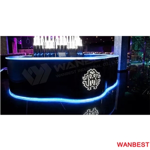 Commercial White Solid Surface Lighting Breakfast Bar Countertop Cafe Shop Counter