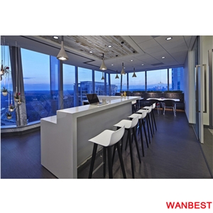Customized Small Home Design Artificial Stone Kitchen Bar Counter Restaurant Salad Service Table