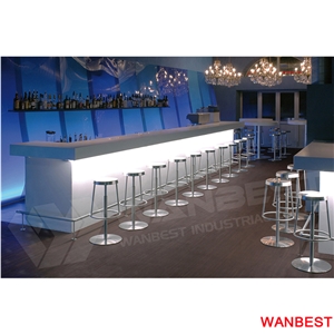 Factory Direct Antique L Shape Home Mini Bar Table Curved Led Wine Cocktail Counter