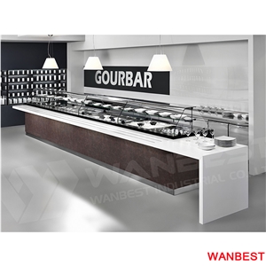 Factory Supply Solid Surface Restaurant Fast Food Cake Bread Bar Display Counter