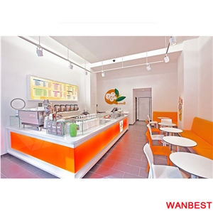 Factory Supply Solid Surface Restaurant Fast Food Cake Bread Bar Display Counter