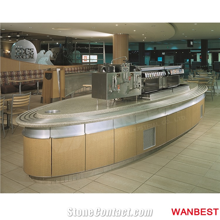High Quality Artificial Stone Bar Buffet Dinner Counter for Fast Food Hotel