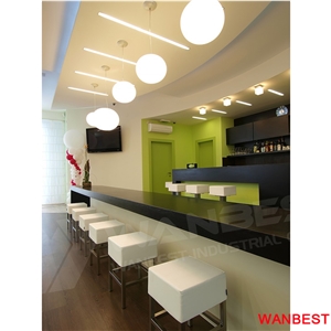 Low Price Solid Surface Restaurant Wine Bar Counter with Chairs